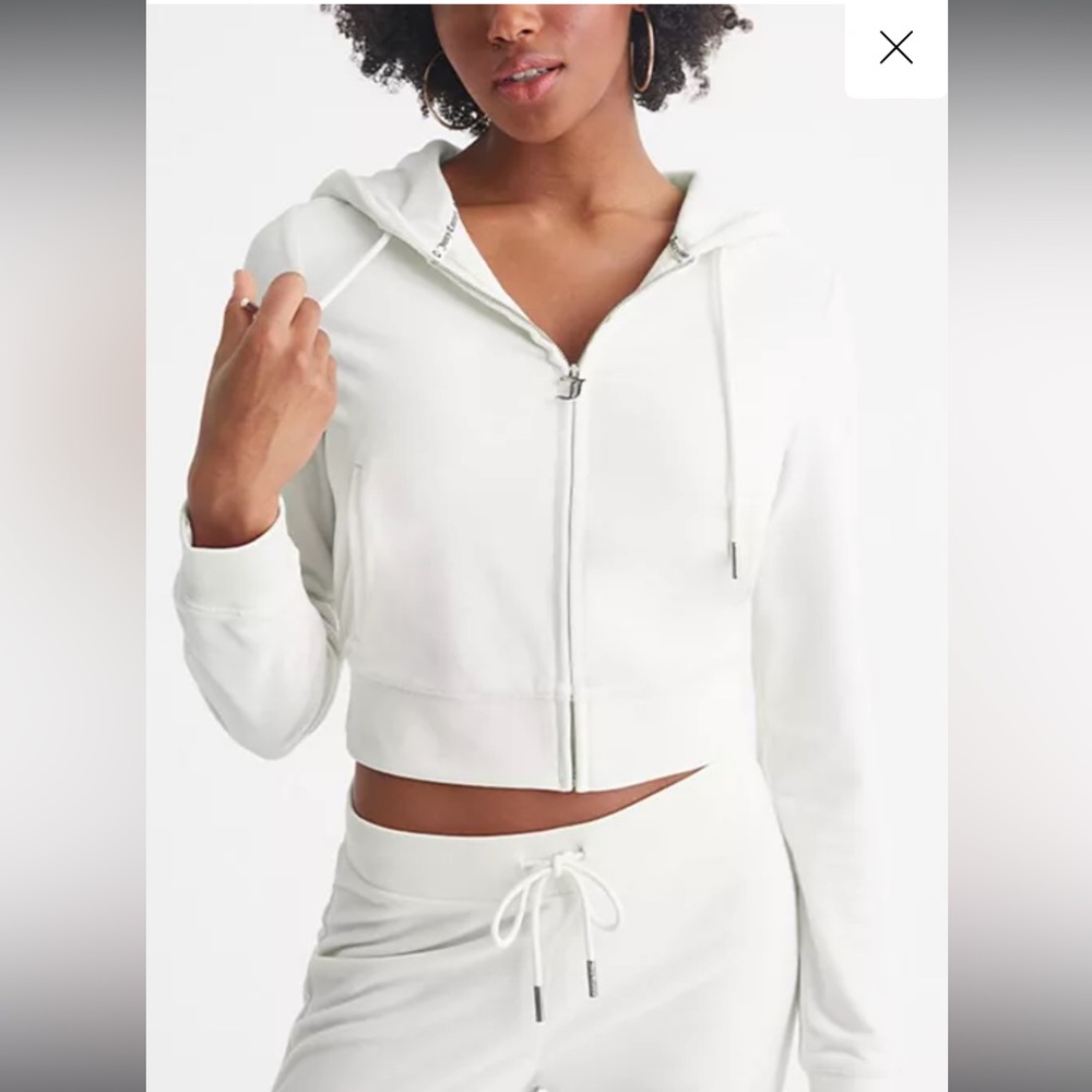 Juicy Couture White Rhinestone Logo Hoodie - Picture 2 of 7
